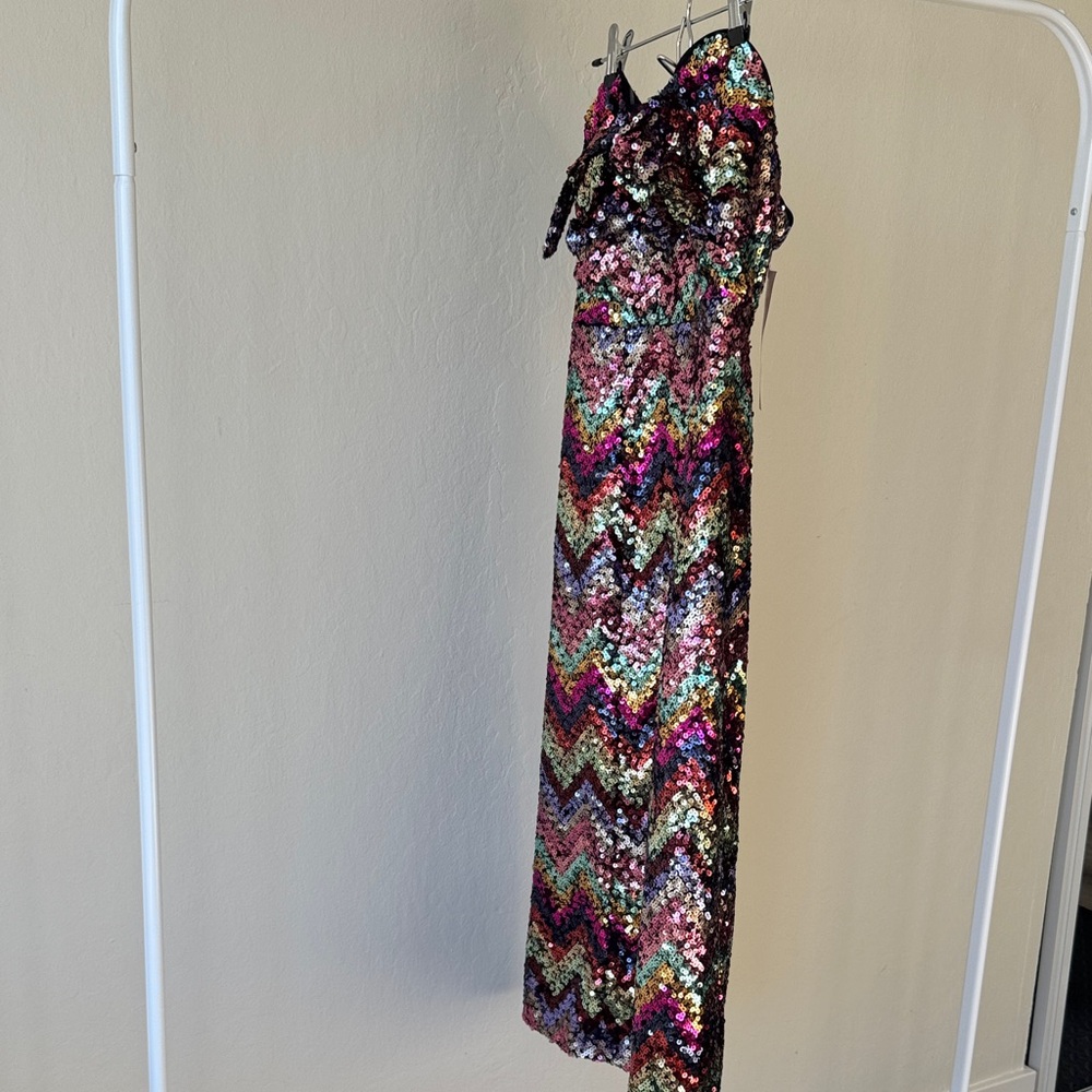 Sezane Romaine Strapless Dress - Multicolor Sequins - Picture 3 of 6